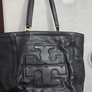 Black Leather Tote Bag
